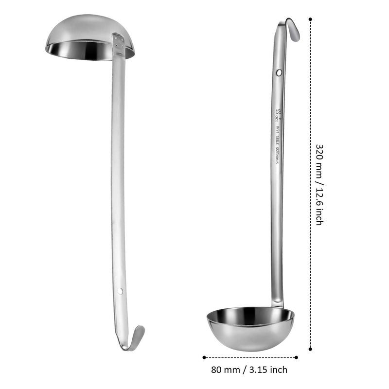 meekoo 3 Pieces Stainless Steel Ladle Soup Handle Ladle with Pouring Rim for Kitchen Cooking Soup Sauce(4 oz) - Image 2